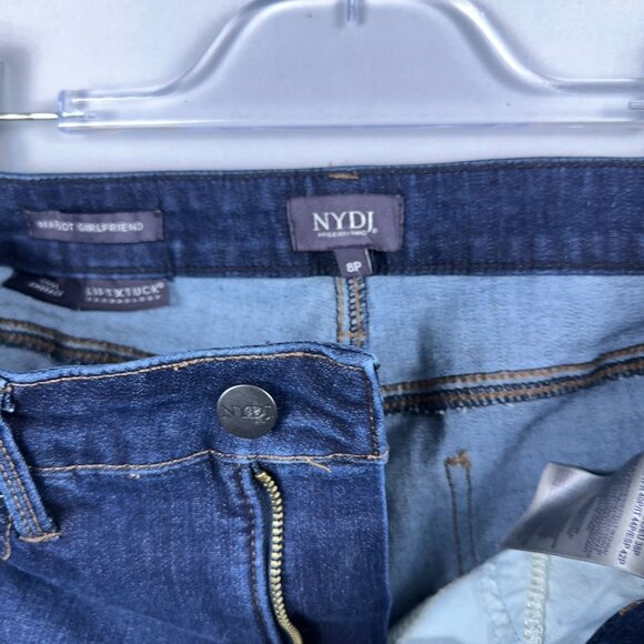 NYDJ Margot Girlfriend Jeans Womens Size 8P Lift Tuck Technology Mid Rise Blue - Picture 6 of 13